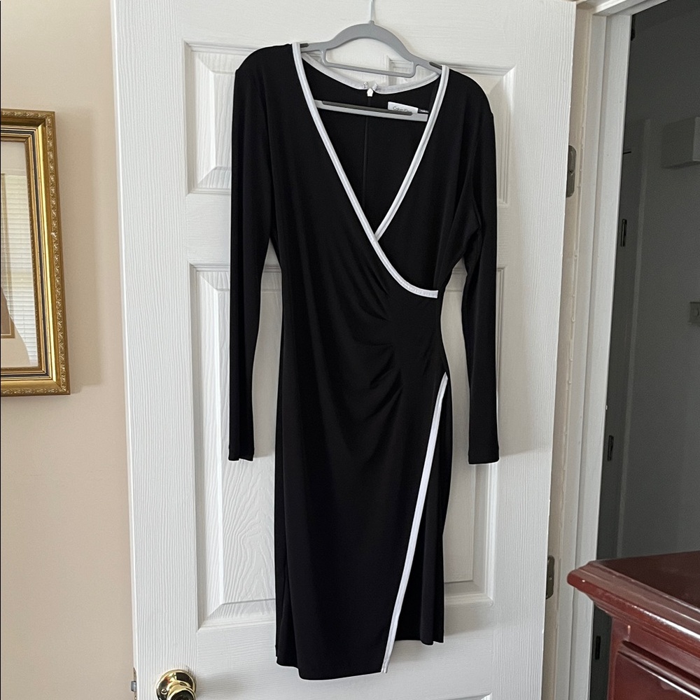 Calvin Klein Black Dress with White Trim
